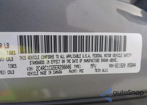 2014 Chrysler Town & Country Touring-L z USA, uszkodzony, nr VIN 2C4RC1CG5ER298006